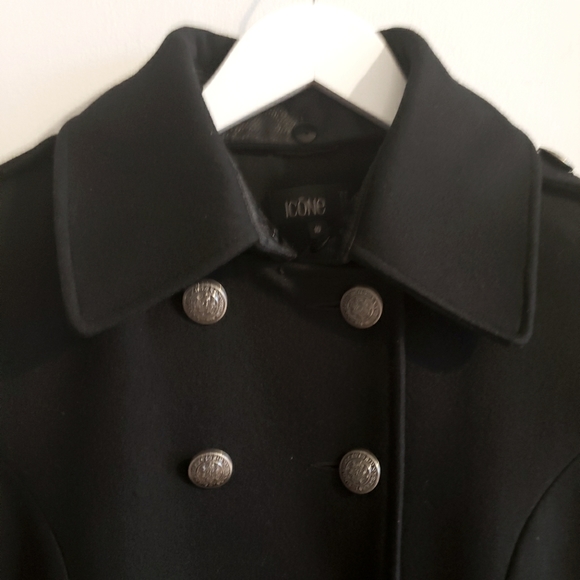 Icóne Petticoat Military Style Swing Back Black Silver Hardware Woman Size 10 - Picture 4 of 16